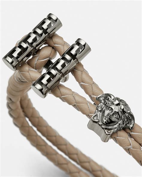 versace medusa braided bracelet|medusa braided leather bracelet.